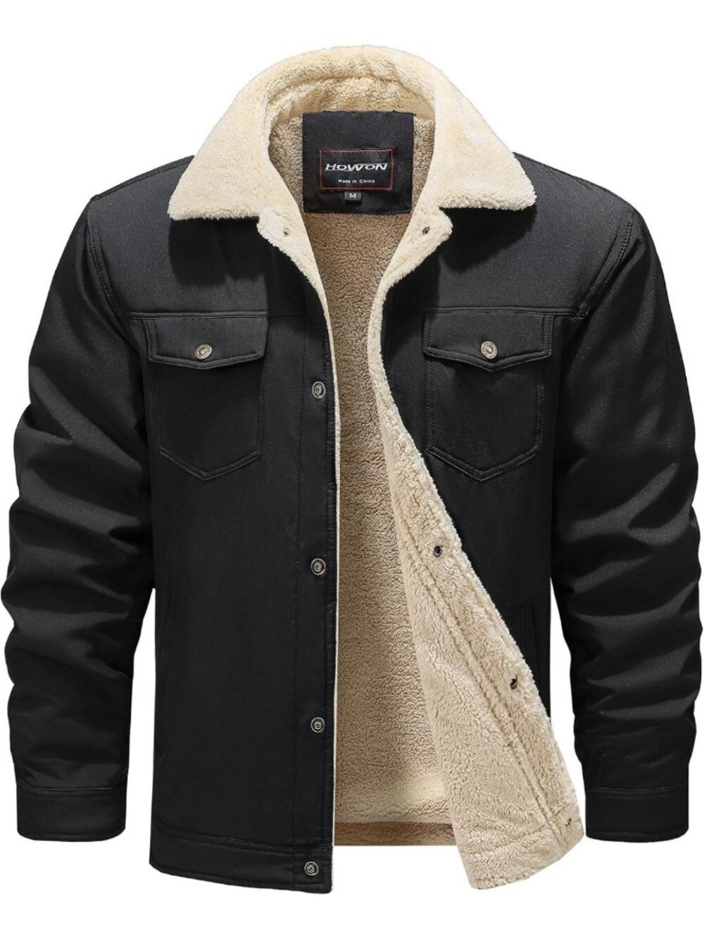 Men's Warm Sherpa Lined Winter Jacket | Cozy Synthetic Coat for Cold Weather